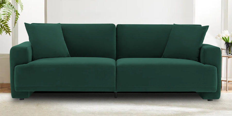 Kosta Velvet 3 Seater Sofa In Forest Green Colour - Febonic Living