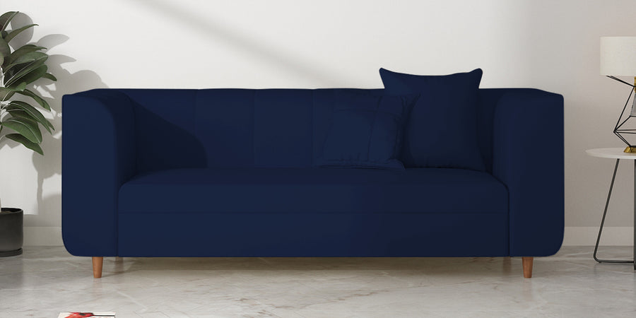 Sumo Velvet 3 Seater Sofa In Indigo Blue Colour - Febonic Living