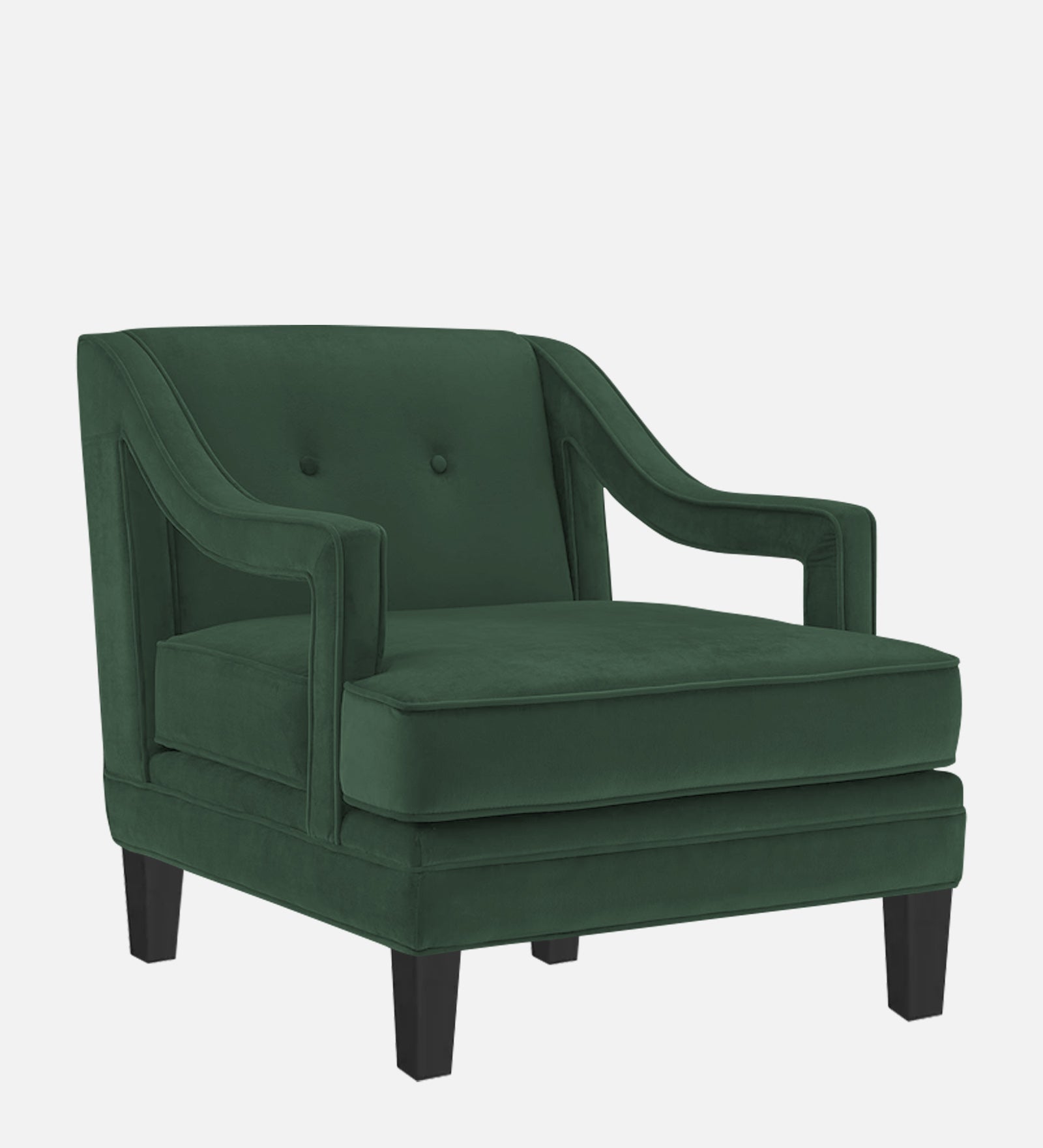 Daffy Velvet 1 Seater Sofa In Amazon Green Colour