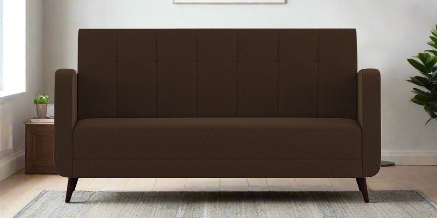 Wiki Velvet 3 Seater Sofa In Chocolate Brown Colour - Febonic Living