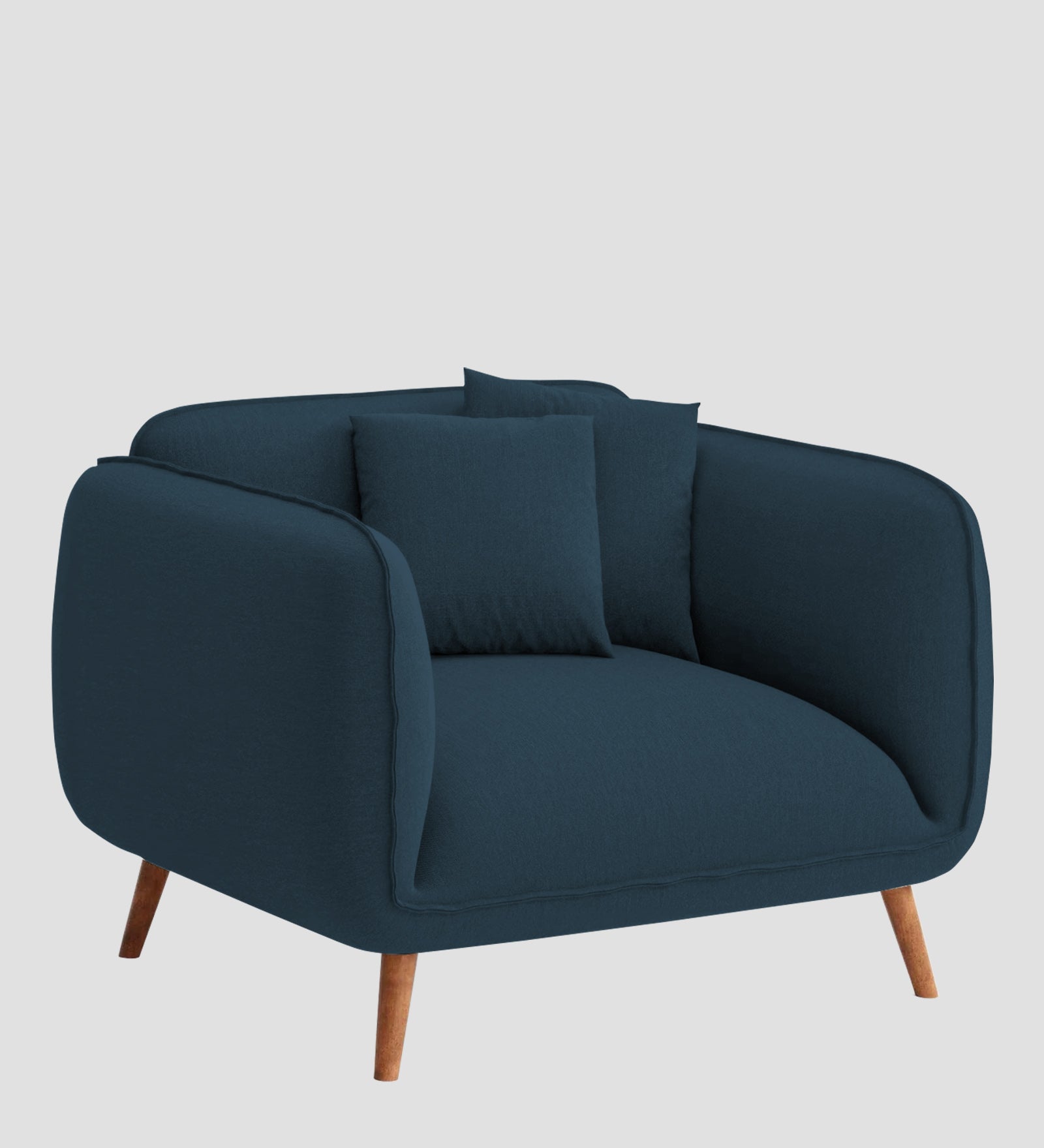 Zia Fabric 1 Seater Sofa In Cool Blue Colour