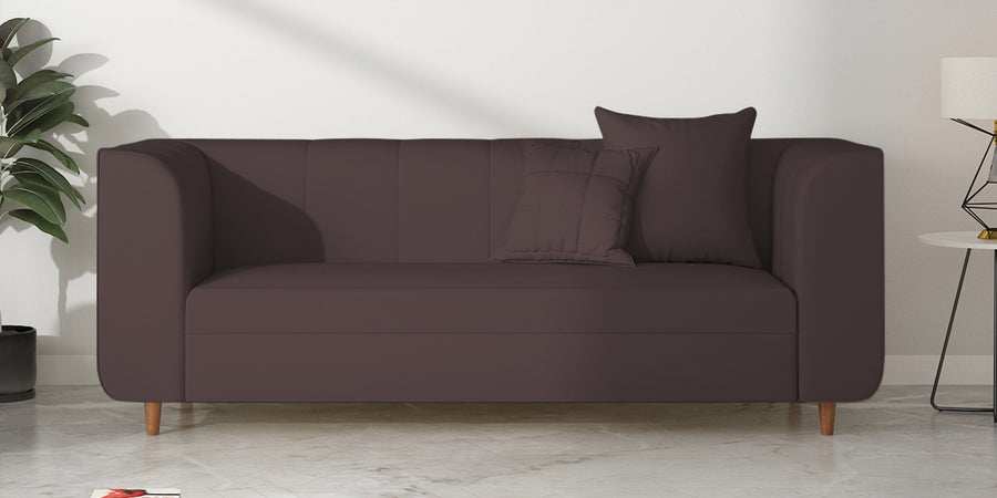 Sumo Velvet 3 Seater Sofa In Mocha Brown Colour - Febonic Living