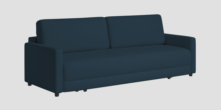 Leora Fabric 3 Seater Convertible Sofa Cum Bed In Cool Blue Colour - Febonic Living