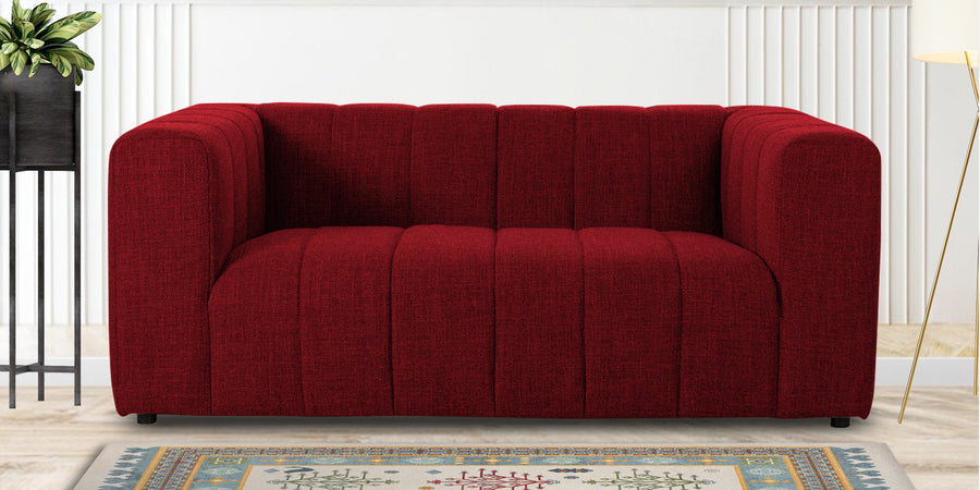 Lara Fabric 2 Seater Sofa In Blood Maroon Colour - Febonic Living