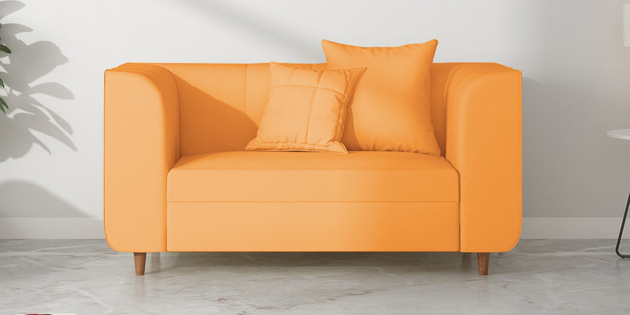 Sumo Velvet 2 Seater Sofa In Tangerine Orange Colour - Febonic Living