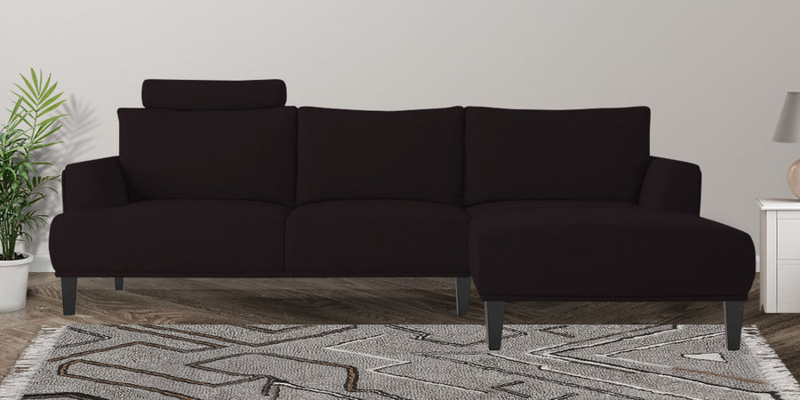 Como Fabric Lhs Sectional Sofa 3 Lounger In Cara Brown Colour - Febonic Living