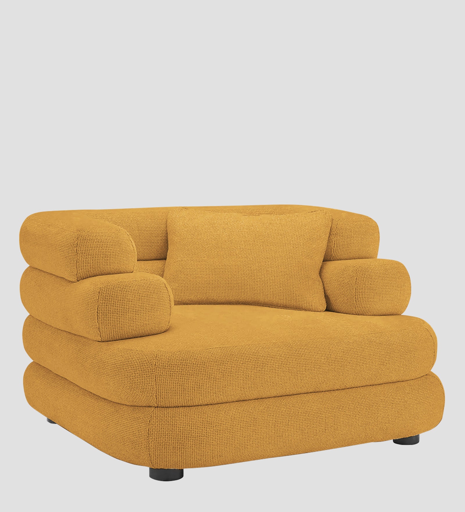 Wener Fabric 1 Seater Sofa in Corn Yellow Colour