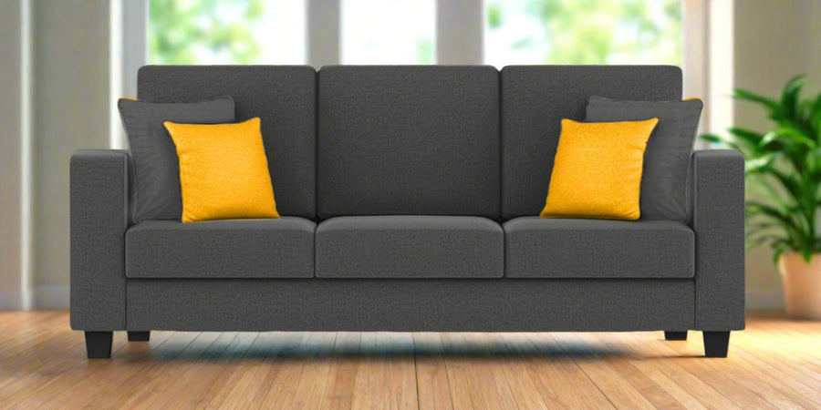 Nabi Fabric 3 Seater Sofa In Charcoal Grey Colour - Febonic Living