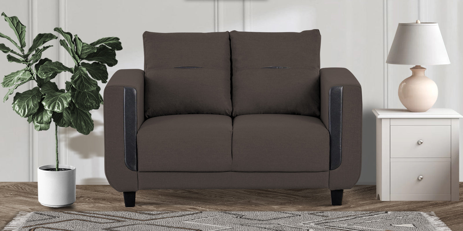 Perry Fabric 2 Seater Sofa in Caspa Brown Colour