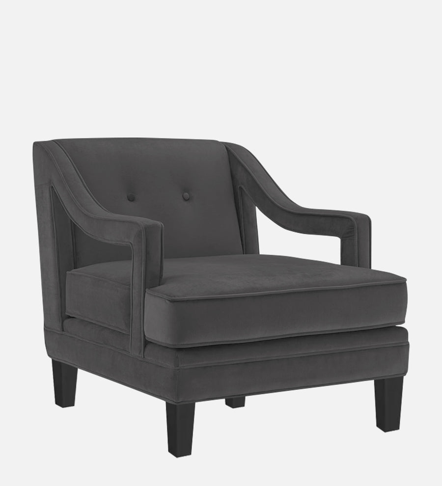 Daffy Velvet 1 Seater Sofa In Davy Grey Colour - Febonic Living