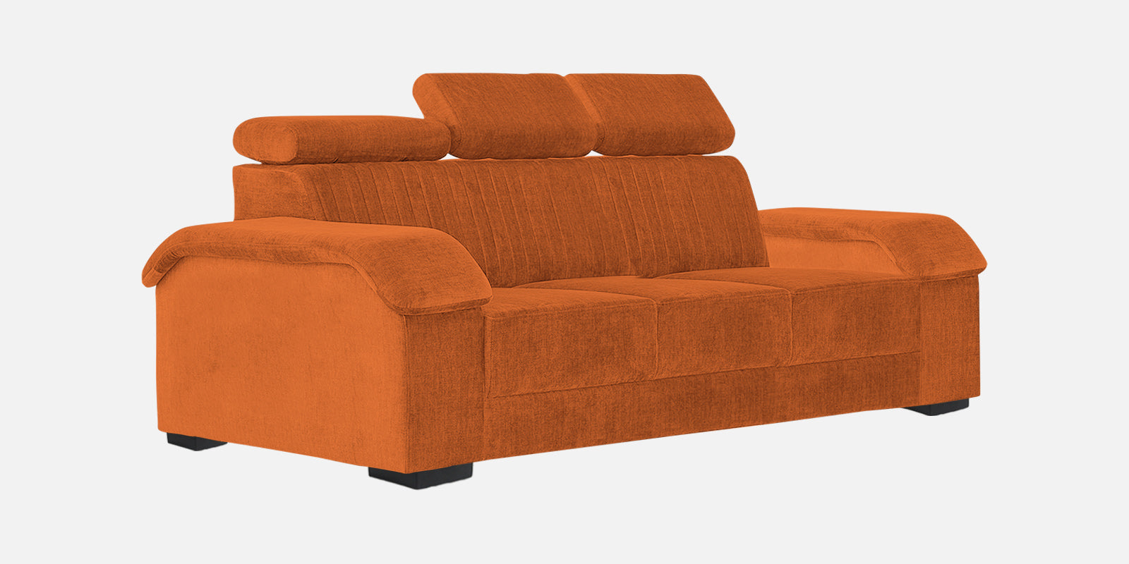 Draco Fabric 3 Seater Sofa In Vivid Orange Colour