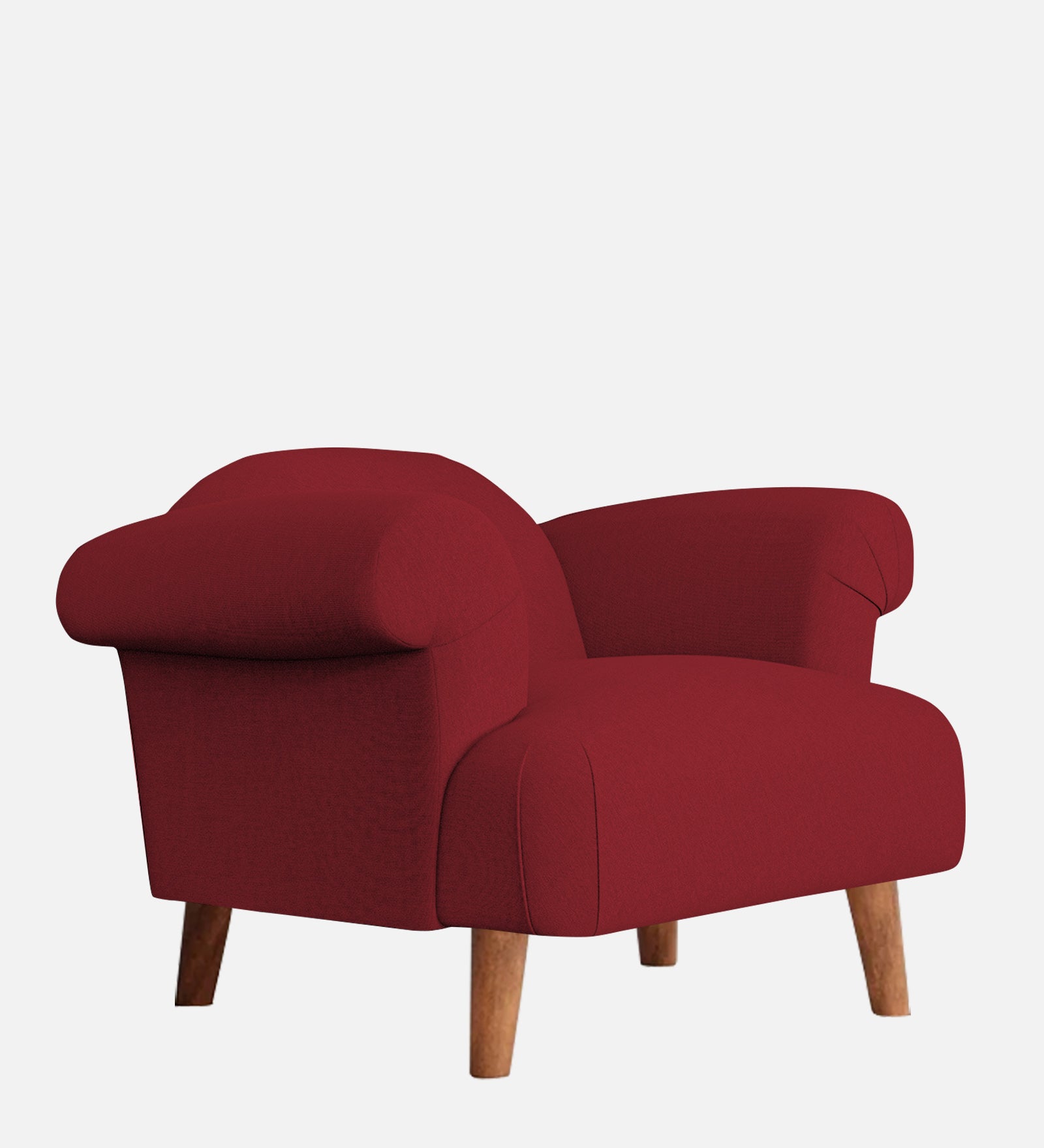 Barber Fabric 1 Seater Sofa in Chilli Red Colour