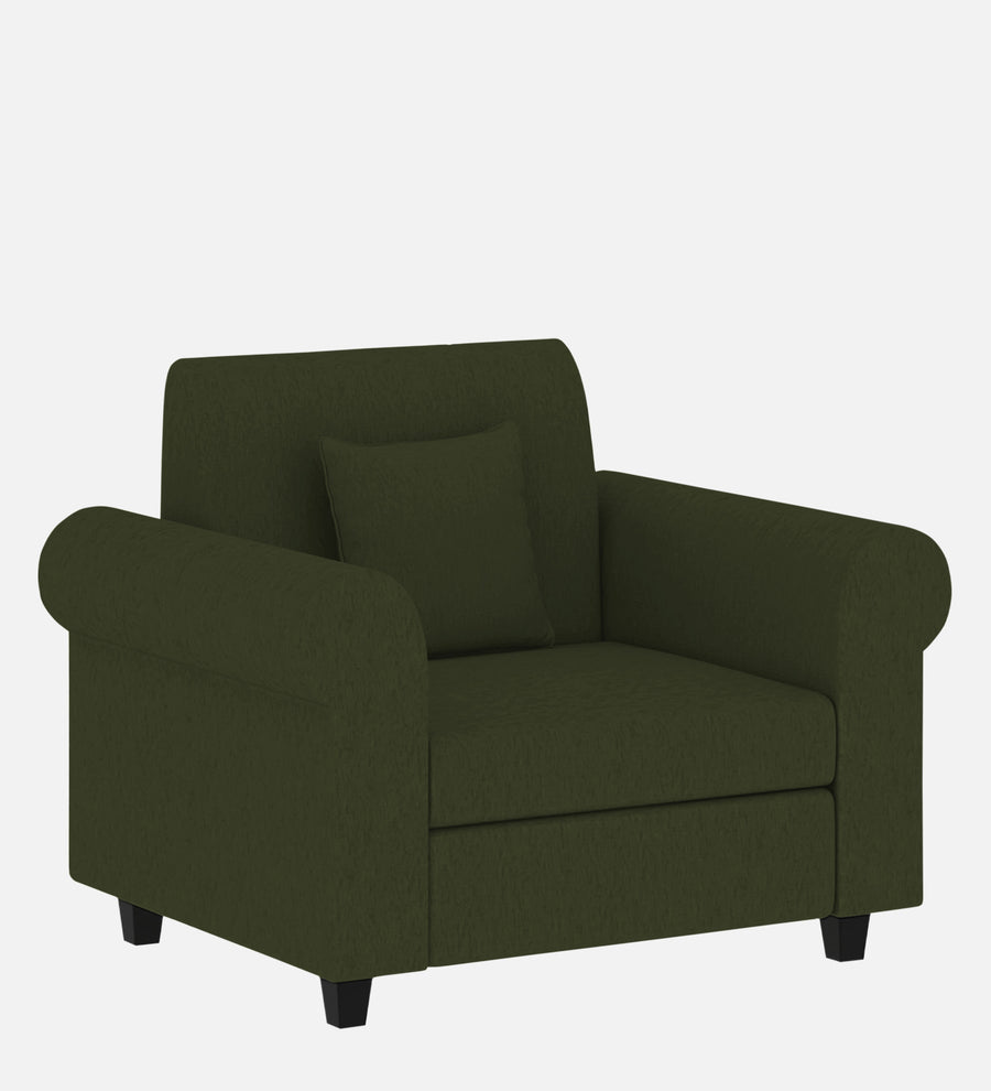 Derado Fabric 1 Seater Sofa In Olive Green Colour - Febonic Living