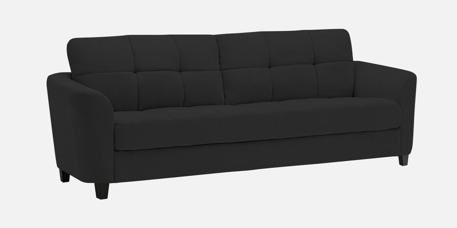 Mulan Fabric 3 Seater Sofa In Bitter Black Colour - Febonic Living