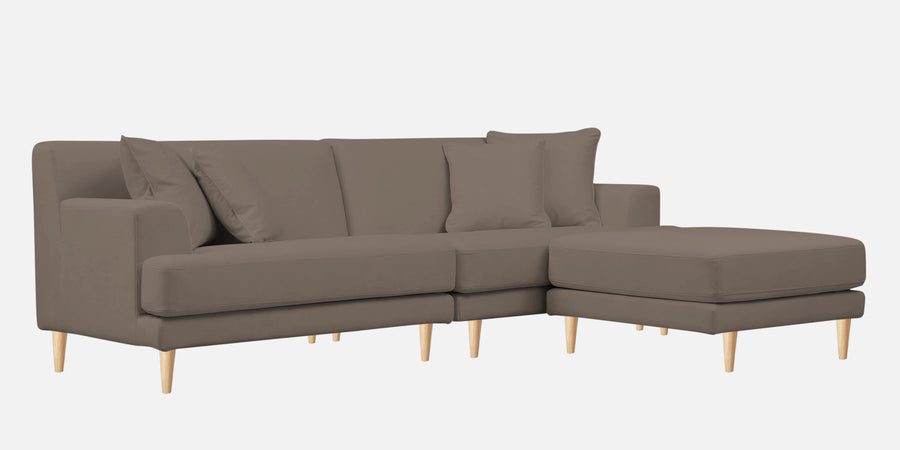 Woody Fabric Lhs Sectional Sofa 3 Lounger In Rock Beige Colour - Febonic Living