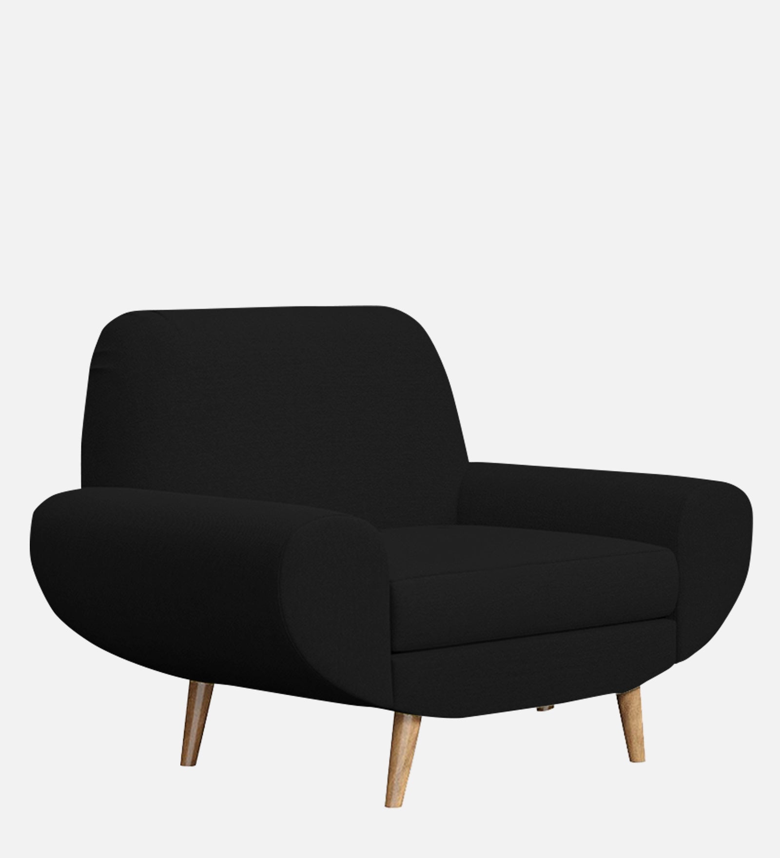 Jessy Fabric 1 Seater Sofa in Zed Black Colour