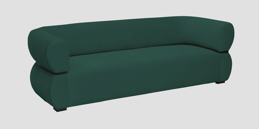 Kula Velvet 3 Seater Sofa In Amazon Green Colour - Febonic Living