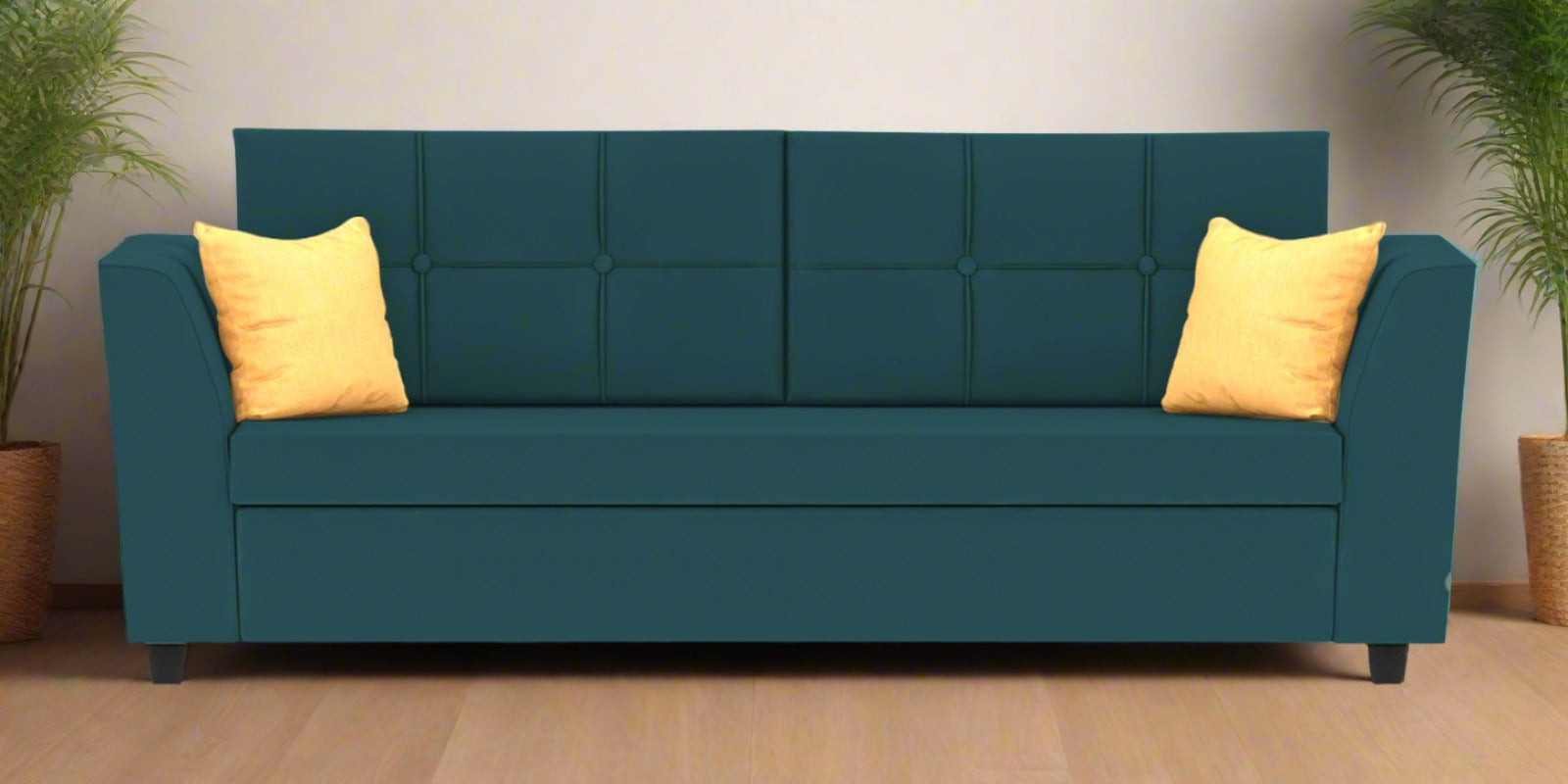 Nestin Velvet 3 Seater Sofa in Arabian Green Colour