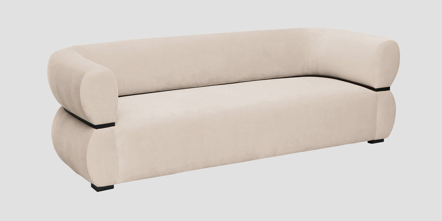 Kula Velvet 3 Seater Sofa In Camel Beige Colour - Febonic Living