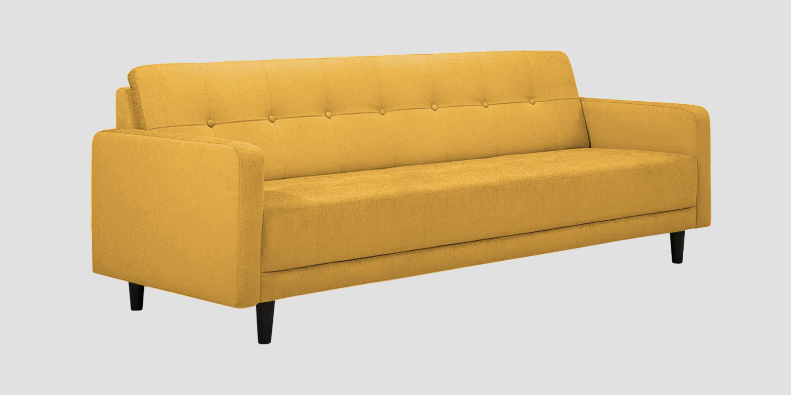 Noha Fabric 3 Seater Sofa In Bold Yellow Colour