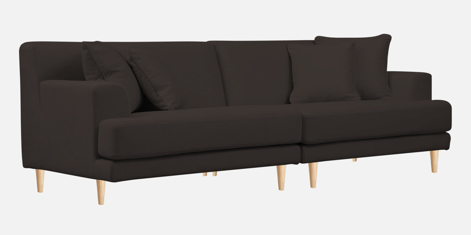 Woody Fabric 4 Seater Sofa in Coal Brown Colour