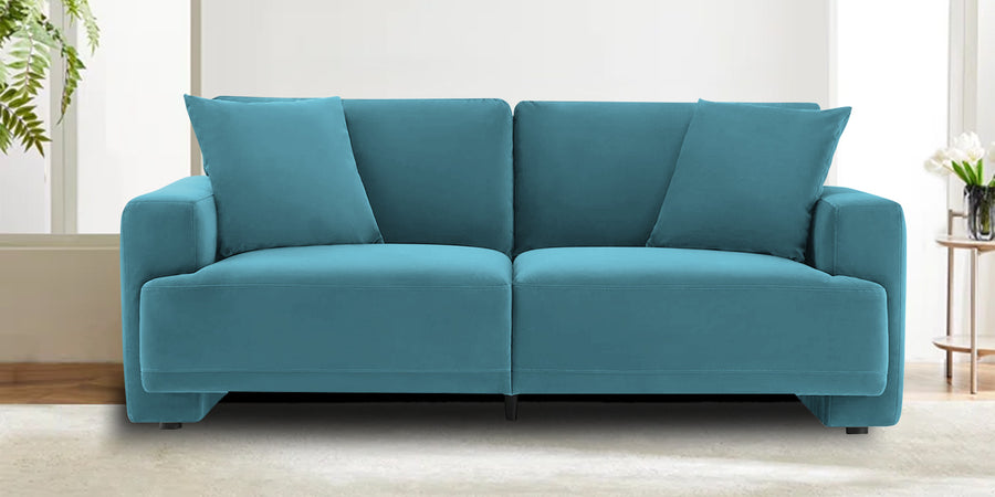 Kosta Velvet 2 Seater Sofa In Aqua Blue Colour - Febonic Living