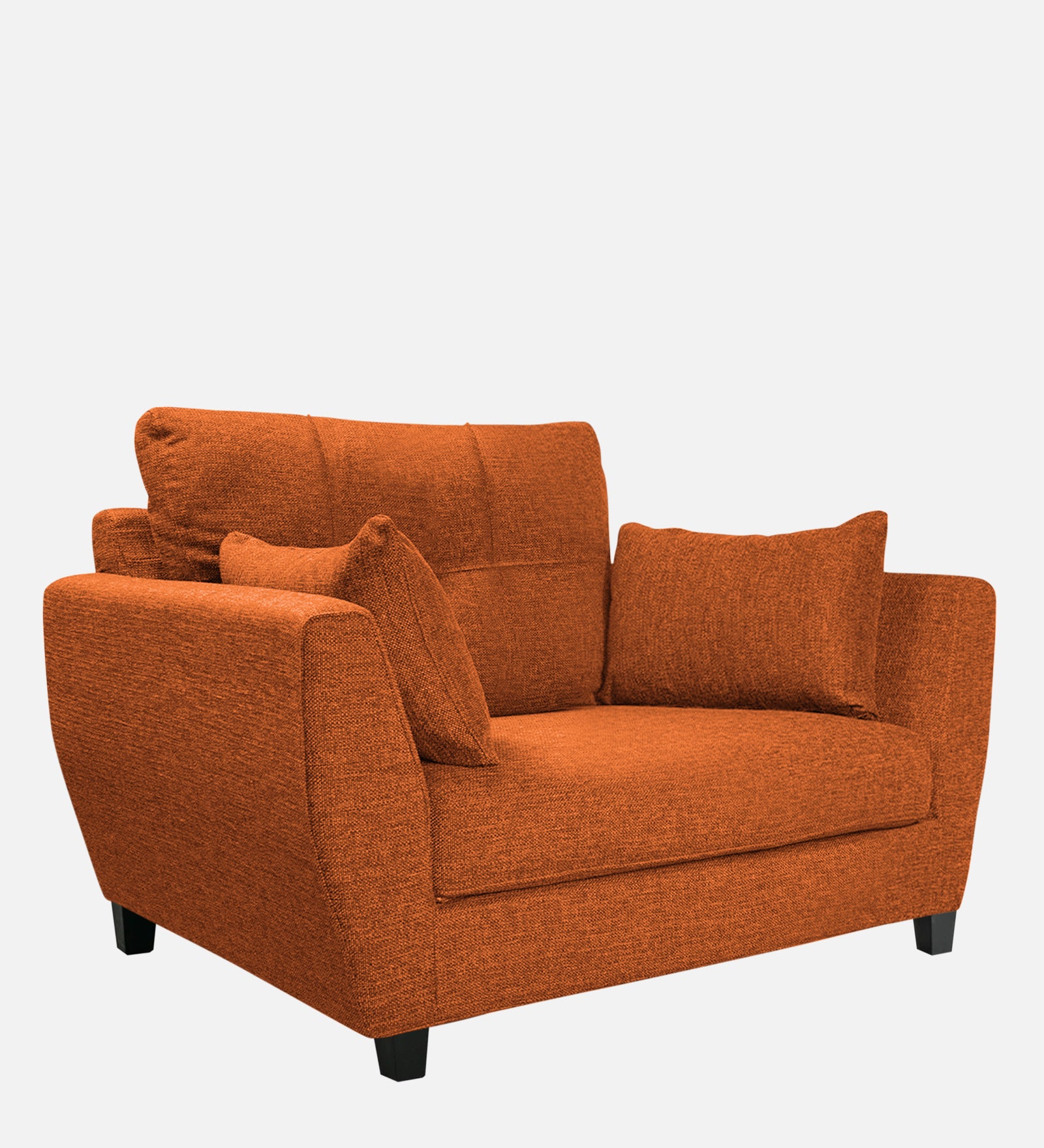 Mario Fabric 1 Seater Sofa in Vivid Orange Colour