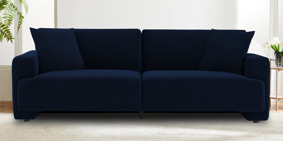Kosta Velvet 3 Seater Sofa In Dark Blue Colour - Febonic Living