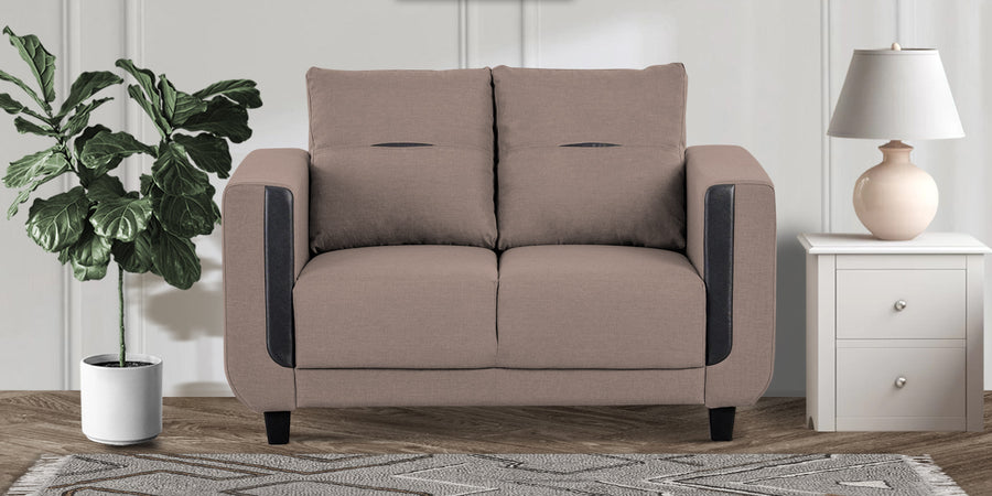 Perry Fabric 2 Seater Sofa In Kadhi Beige Colour - Febonic Living