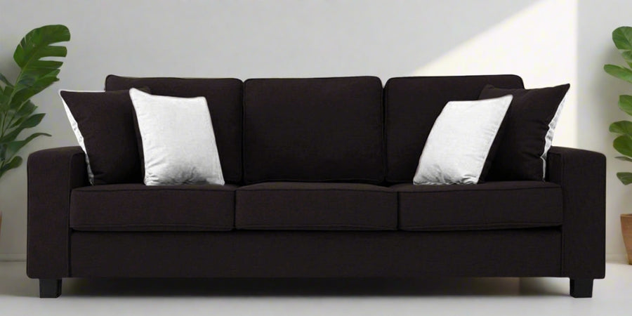 Ladybug Fabric 3 Seater Sofa In Cara Brown Colour - Febonic Living