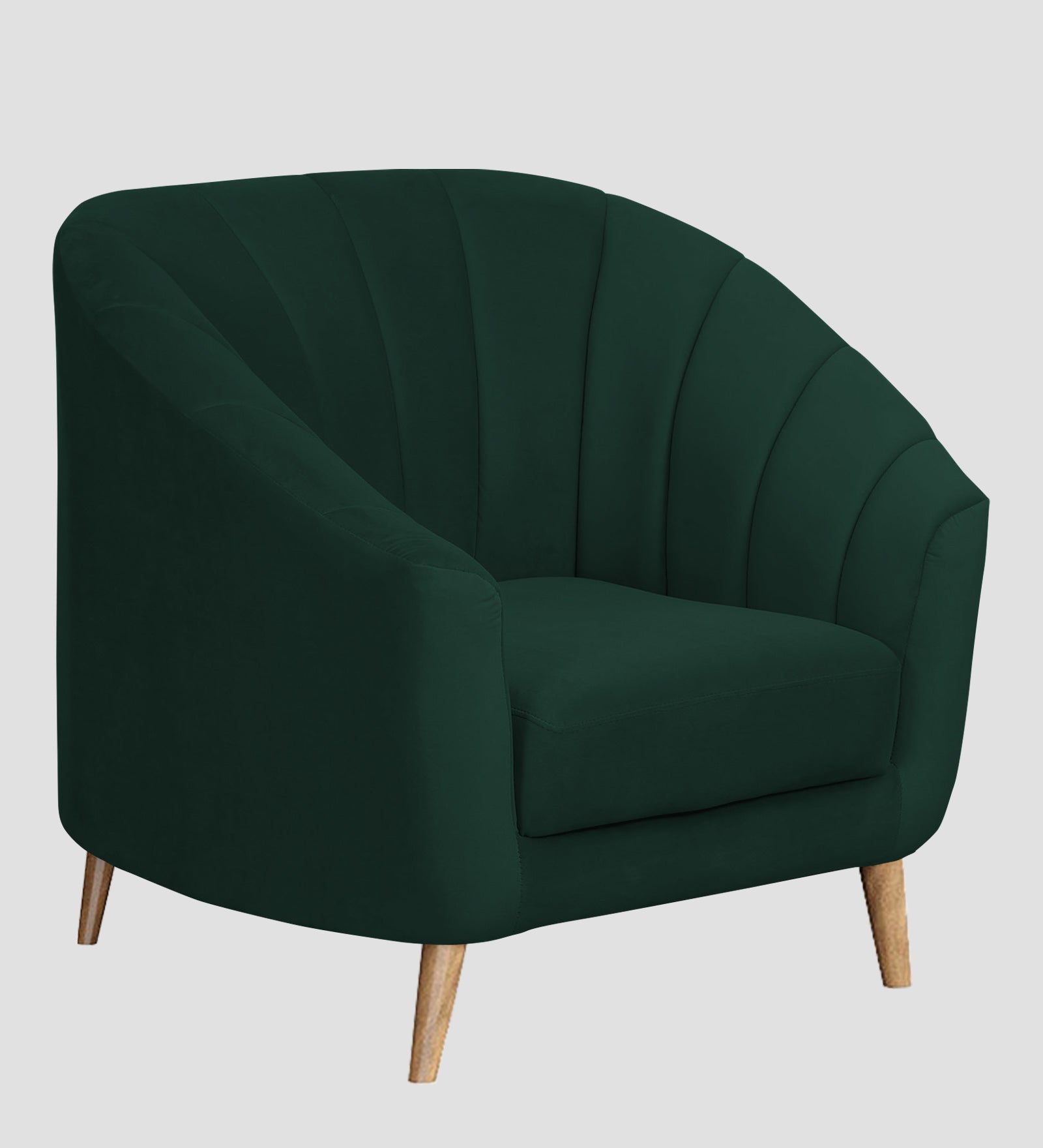 Nancy Velvet 1 Seater Sofa in Forest Green Colour