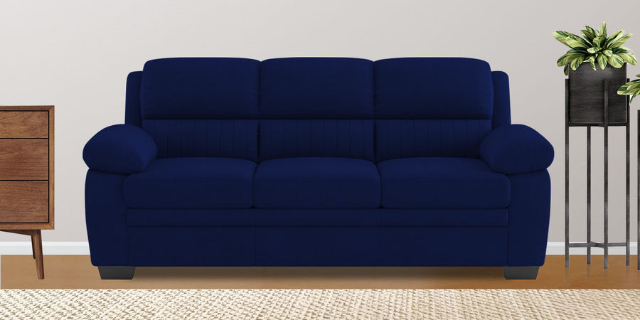 Cantaberry Velvet 3 Seater Sofa In Dark Blue Colour - Febonic Living
