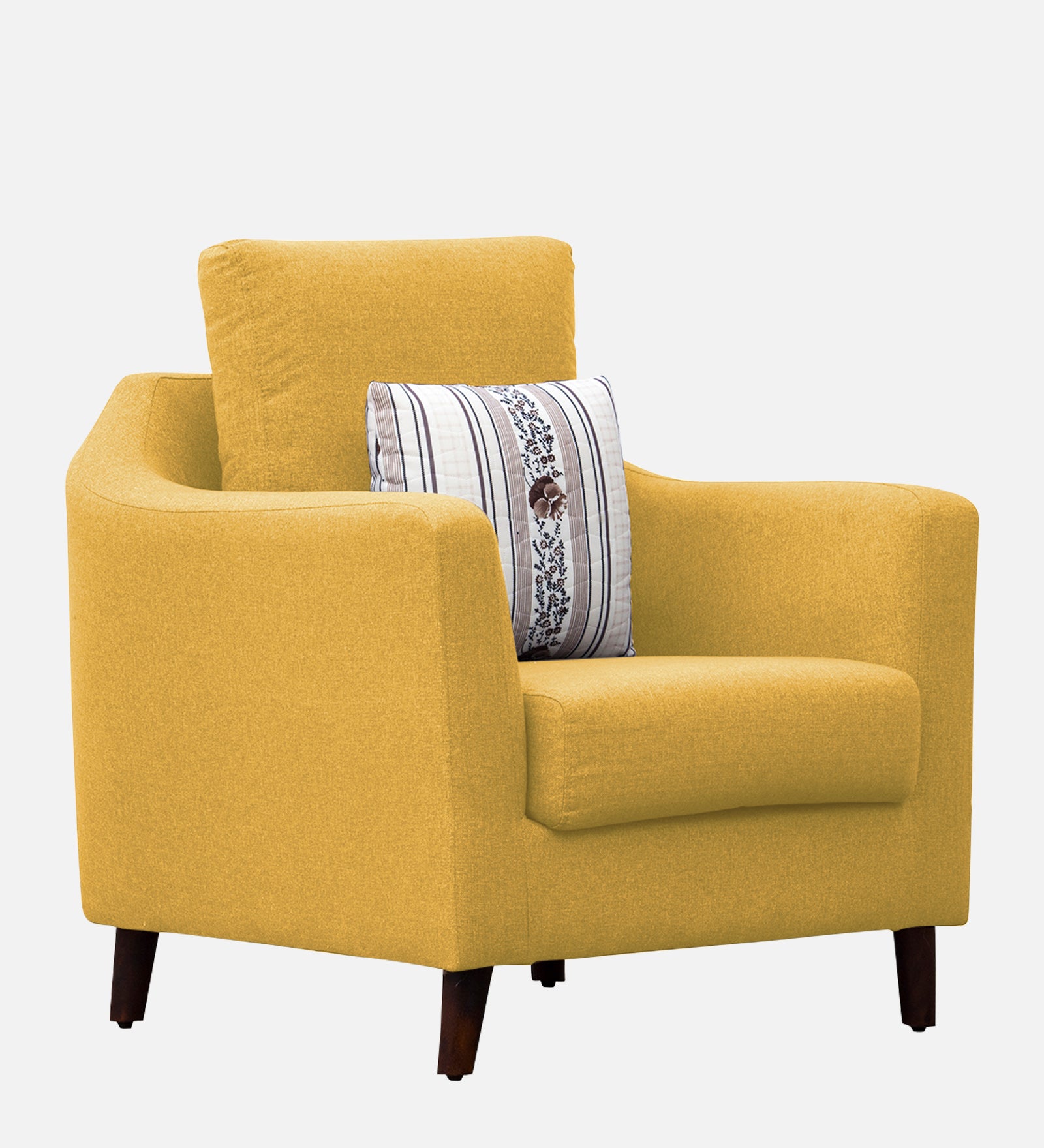 Kevin Fabric 1 Seater Sofa in Bold Yellow Colour