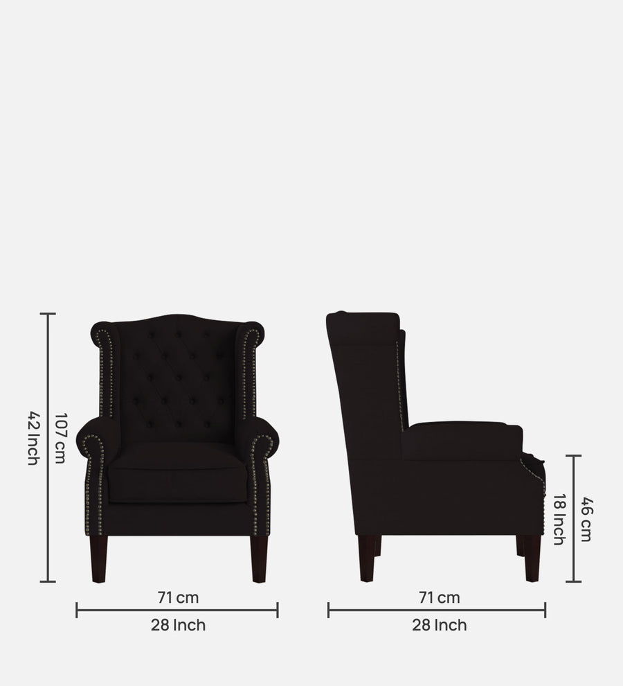 Nottage Fabric Wing Chair In Cara Brown Colour - Febonic Living