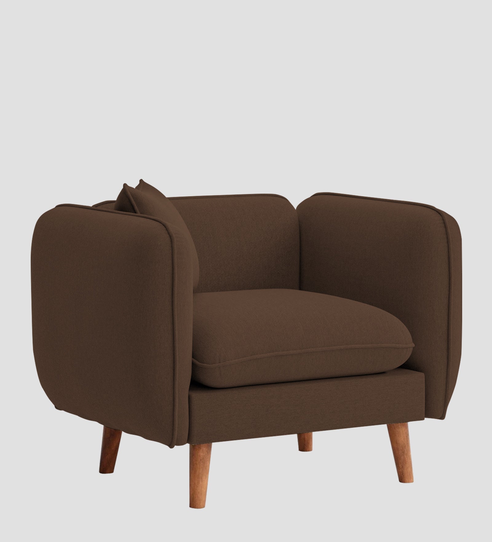 Reva Fabric 1 Seater Sofa In  Ash Brown Colour - Febonic Living
