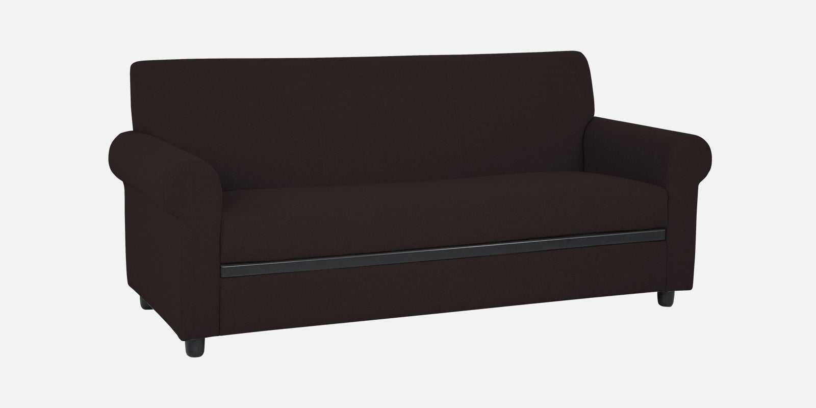 Ribby Fabric 3 Seater Sofa in Dark Brown Colour