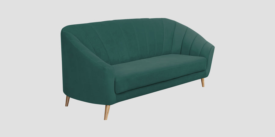 Kaylee Velvet 3 Seater Sofa In Pine Green Colour - Febonic Living