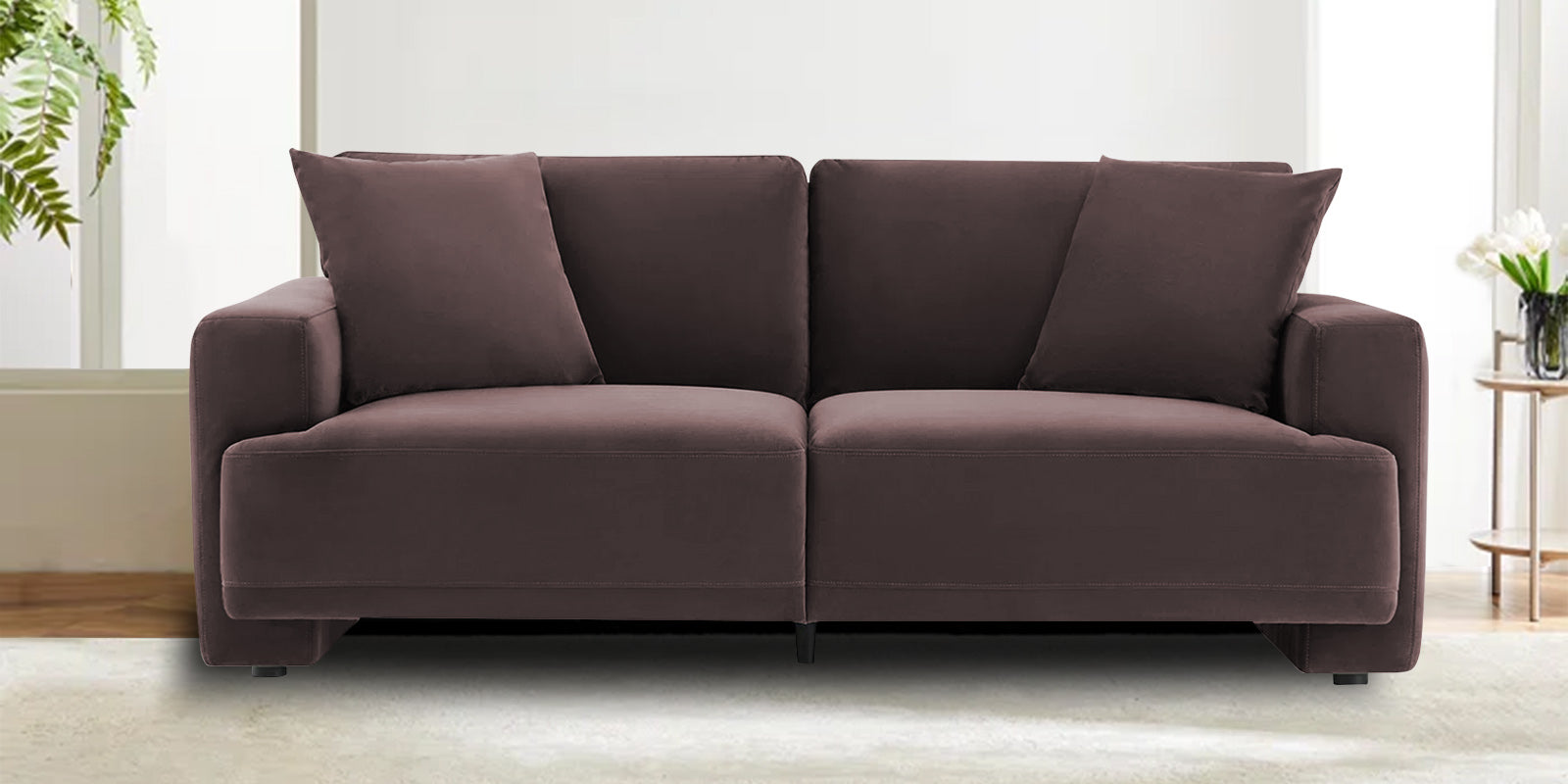 Kosta Velvet 2 Seater Sofa in Mocha Brown Colour