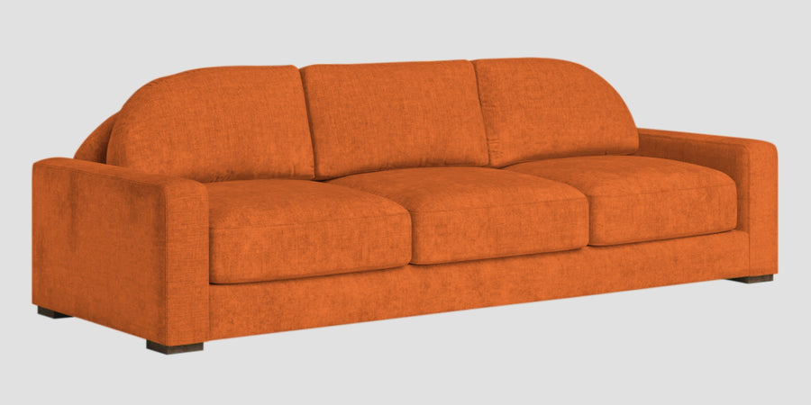 Dara Fabric 3 Seater Sofa In Vivid Orange Colour - Febonic Living