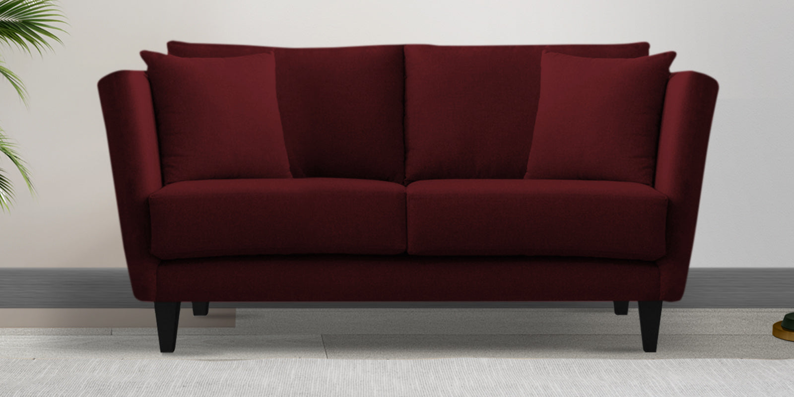 Norway Velvet 2 Seater Sofa In Dark Maroon Colour