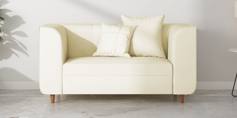 Sumo Velvet 2 Seater Sofa In Warm White Colour - Febonic Living