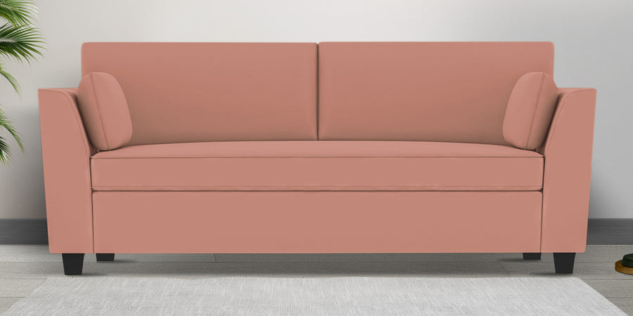 Bristo Velvet 3 Seater Sofa In Blush Pink Colour With Storage - Febonic Living