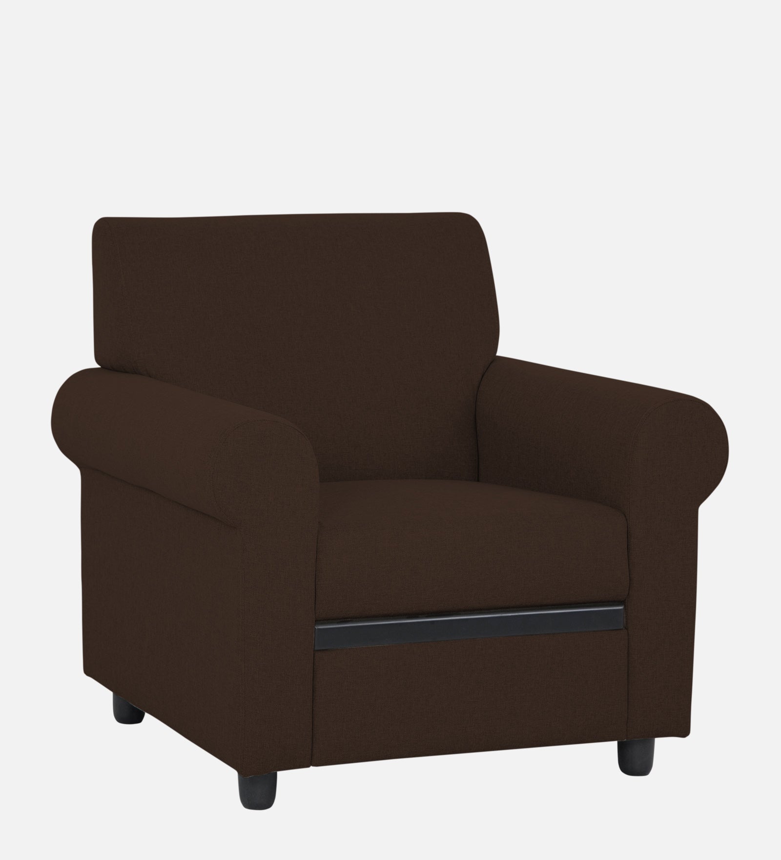 Ribby Fabric 1 Seater Sofa in Cidar Brown Colour