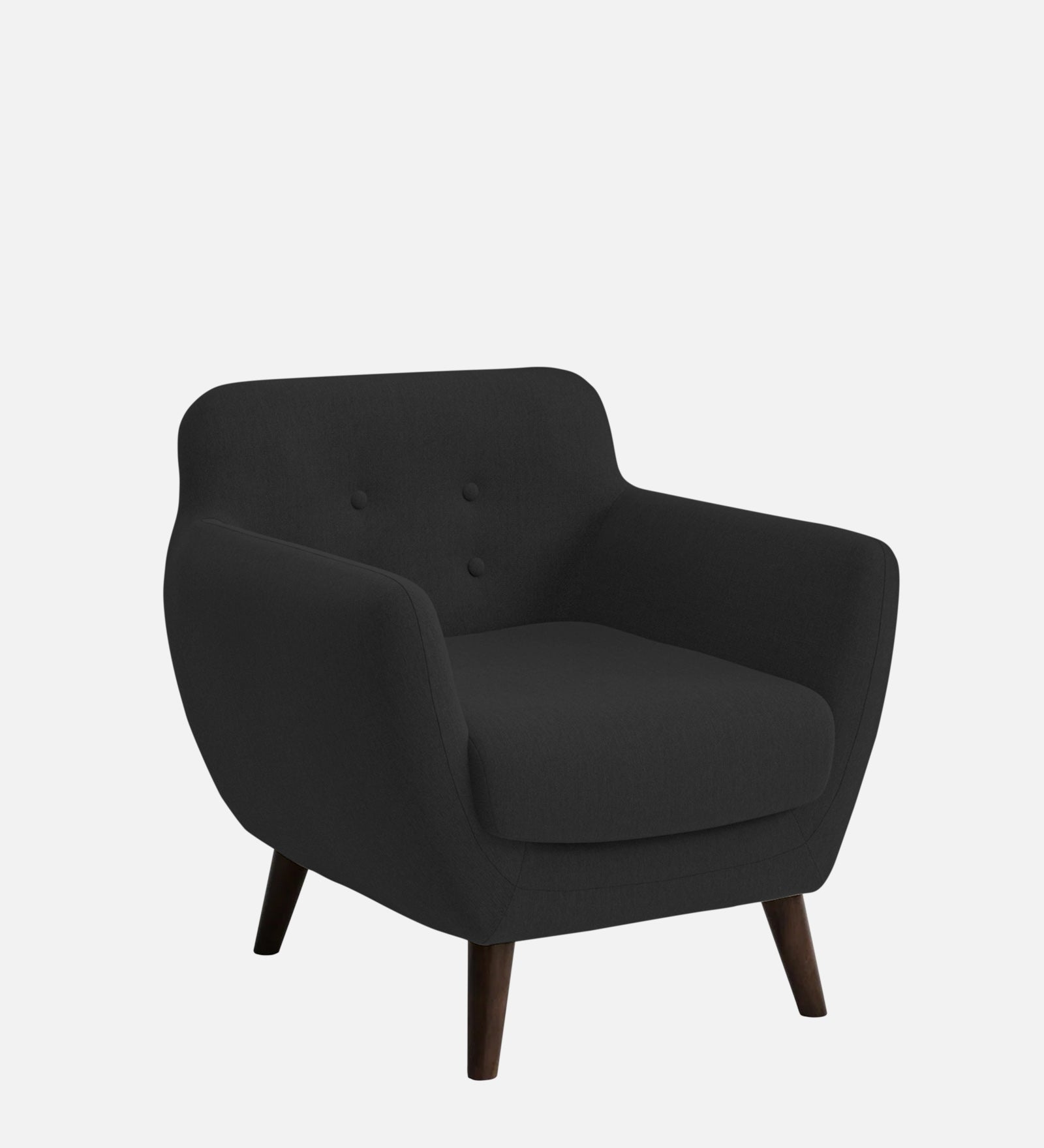 Goofy Fabric 1 Seater Sofa in Bitter Black Colour