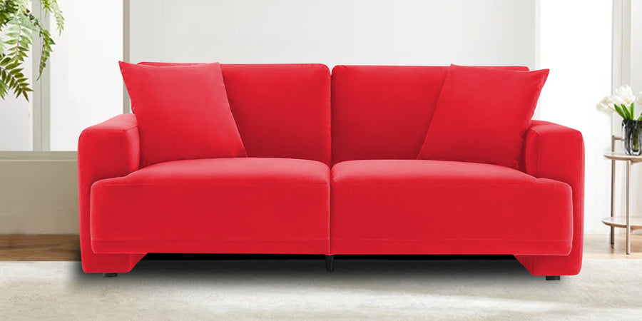 Kosta Velvet 2 Seater Sofa In Ox Blood Maroon Colour - Febonic Living
