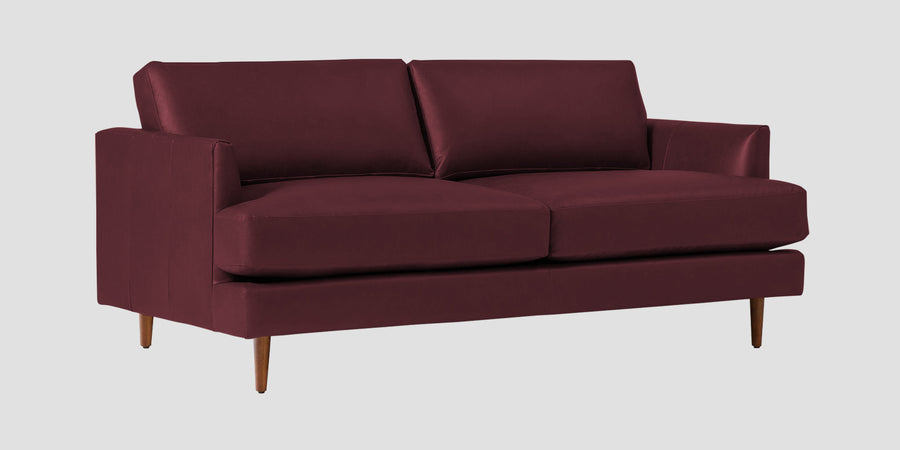 Sterio Leatherette 2 Seater Sofa In Burgundy Maroon Colour - Febonic Living