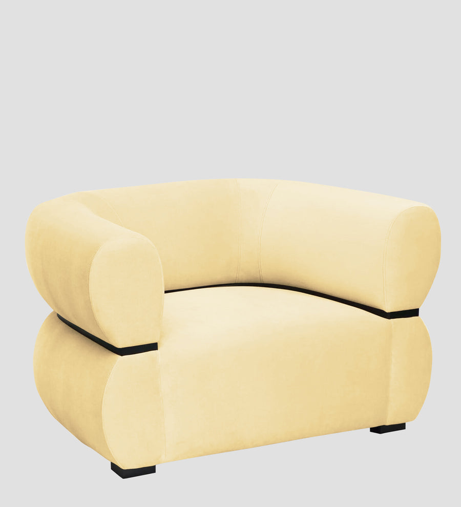 Kula Velvet 1 Seater Sofa In Sandy Beige Colour - Febonic Living