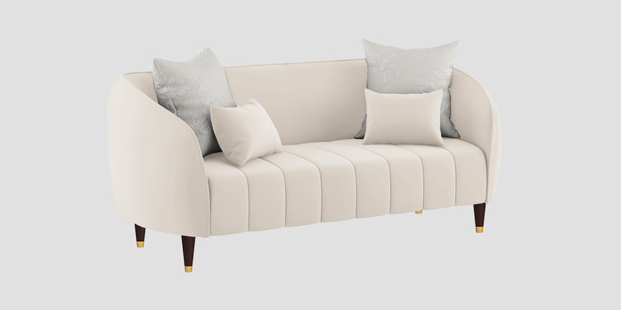 Hairo Velvet 2 Seater Sofa In Camel Beige Colour - Febonic Living