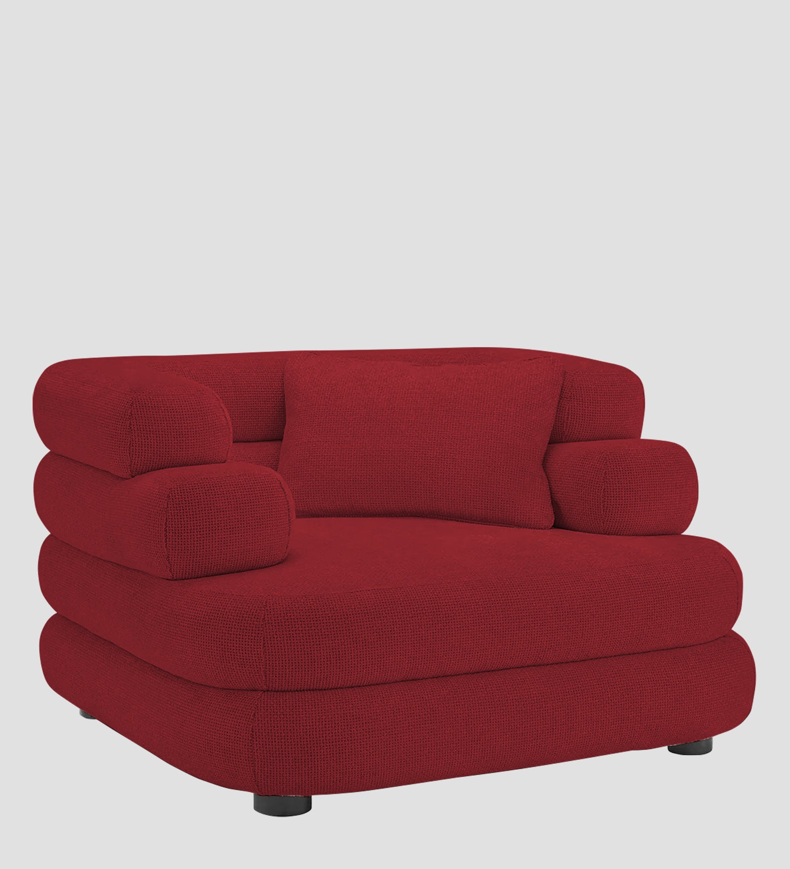 Wener Fabric 1 Seater Sofa in Chilli Red Colour