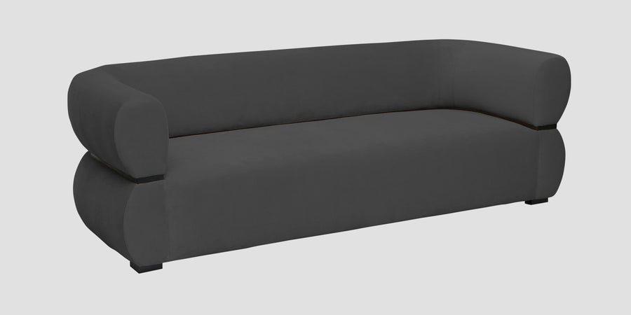 Kula Velvet 3 Seater Sofa In Davy Grey Colour - Febonic Living